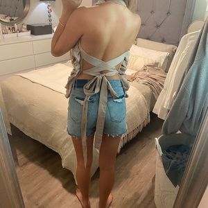 Open Back Ruffle Top